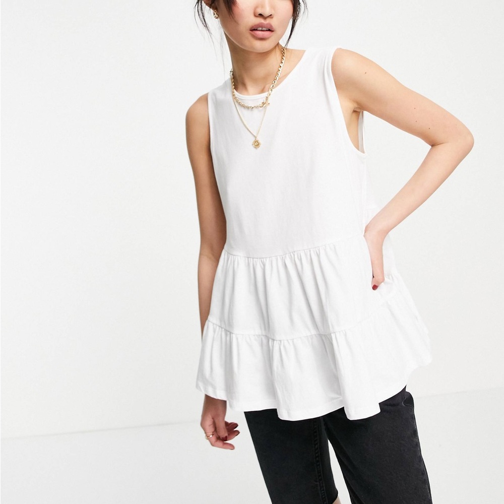 ASOS sleeveless tiered smock top